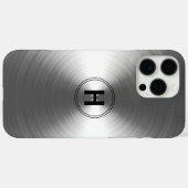 Monogrammed hedendaags zilverstralingspatroon Case-Mate iPhone case (Achterkant (horizontaal))