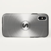 Monogrammed hedendaags zilverstralingspatroon Case-Mate iPhone case (Achterkant (horizontaal))