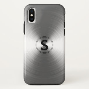 Monogrammed hedendaags zilverstralingspatroon Case-Mate iPhone case