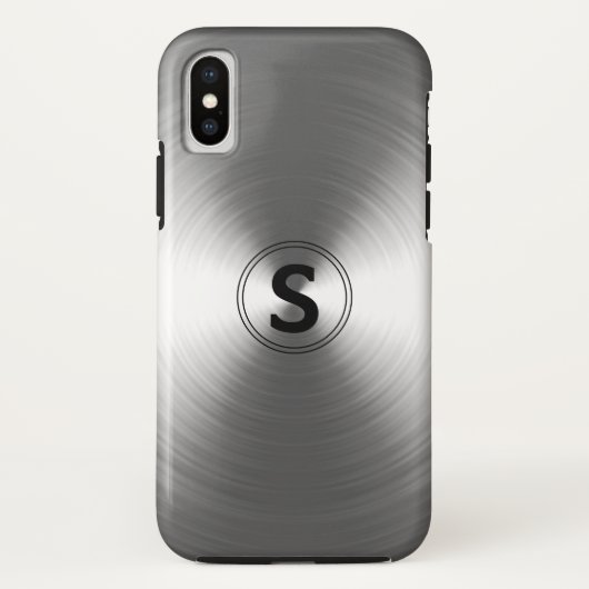 Monogrammed hedendaags zilverstralingspatroon Case-Mate iPhone case (Achterkant)