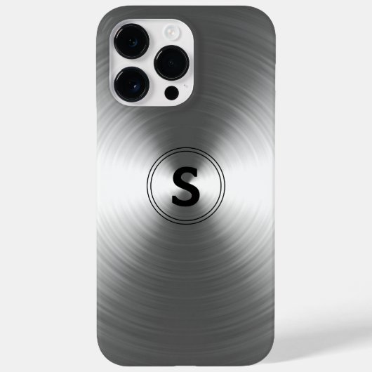 Monogrammed hedendaags zilverstralingspatroon Case-Mate iPhone case (Achterkant)