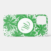 Monogrammed hedendaagse groene Floral Case-Mate iPhone Case (Achterkant (horizontaal))