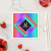 Monogrammed Heldere Pastel Regenboog Servet (Insitu)