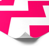 Monogrammed Helderroze Zigzag Poster (Hoek)