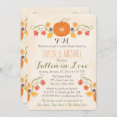 Monogrammed Herfst Couples Wedding Shower Kaart (Voorkant / Achterkant)