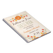 Monogrammed Herfst Pumpkin Acorn Wedding Guest Boo Notitieboek (Rechterzijde)