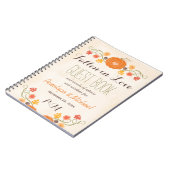 Monogrammed Herfst Pumpkin Acorn Wedding Guest Boo Notitieboek (Linkerzijde)