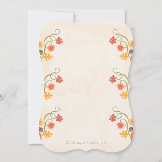 Monogrammed Herfst Pumpkin Wedding Invitations Kaart (Achterkant)