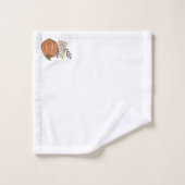 Monogrammed herfstpompoen patch bad handdoek (Wasdoekje)