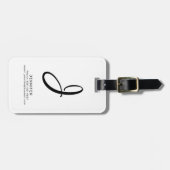 Monogrammed het Witte Bagagelabel van de Tekst van (Voorkant horizontaal)