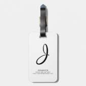 Monogrammed het Witte Bagagelabel van de Tekst van (Achterkant verticaal)