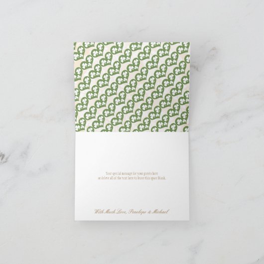 MONOGRAMMED HOEFIJZER SHAMROCK BRUILOFT BEDANKT (Binnen)