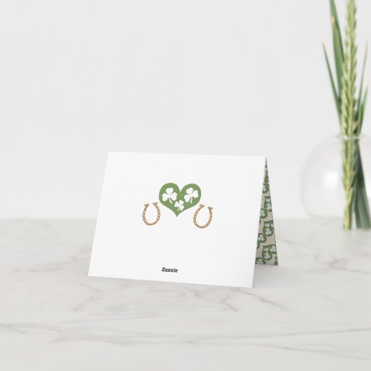 MONOGRAMMED HOEFIJZER SHAMROCK BRUILOFT BEDANKT (Achterkant)