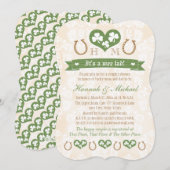 Monogrammed Hoefijzer Shamrock Koppels Baby shower Kaart (Voorkant / Achterkant)