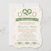 Monogrammed Hoefijzer Shamrock Koppels Baby shower Kaart (Voorkant)