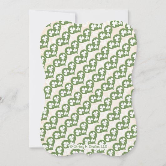 Monogrammed Hoefijzer Shamrock Koppels Baby shower Kaart (Achterkant)