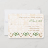 Monogrammed Hoefijzer Shamrock Response Card RSVP (Achterkant)