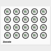 Monogrammed Holiday Envelope Seal Stickers met Tek (Vel)