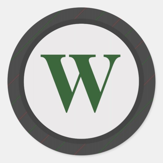 Monogrammed Holiday Envelope Seal Stickers met Tek (Voorkant)