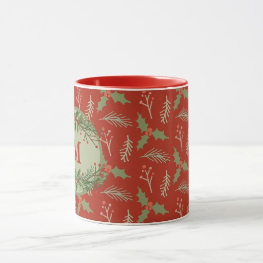 Monogrammed Holiday Mok (Midden)