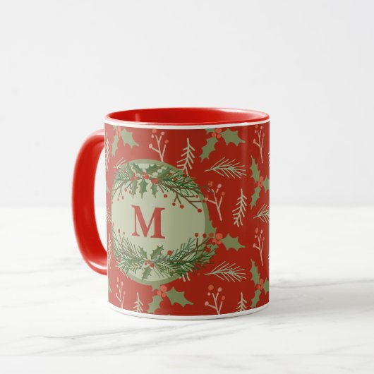 Monogrammed Holiday Mok (Voorkant links)