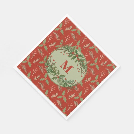 Monogrammed Holiday Party Napkins Servet (Hoek)