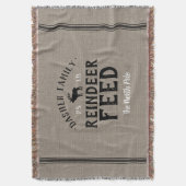Monogrammed Holiday Reindeenvoer Grain Sack Deken (Voorkant Verticaal)