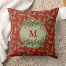 Monogrammed Holiday Sierkussen