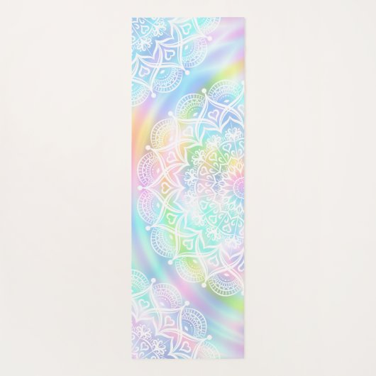 Monogrammed Holographic Iridescent Unicorn Rainbow Yogamat (Achterkant)