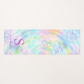 Monogrammed Holographic Iridescent Unicorn Rainbow Yogamat (Voorkant (horizontaal))