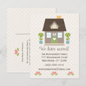 Monogrammed Home Bewegende Aankondiging Briefkaart (Voorkant / Achterkant)