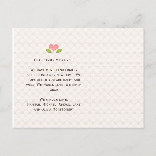 Monogrammed Home Bewegende Aankondiging Briefkaart (Achterkant)