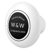 Monogrammed Home Label Ceramic Knob Keramische Knop (Rechts)