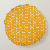 Monogrammed Honeycomb Pattern met bijen Rond Kussen (Achterkant)