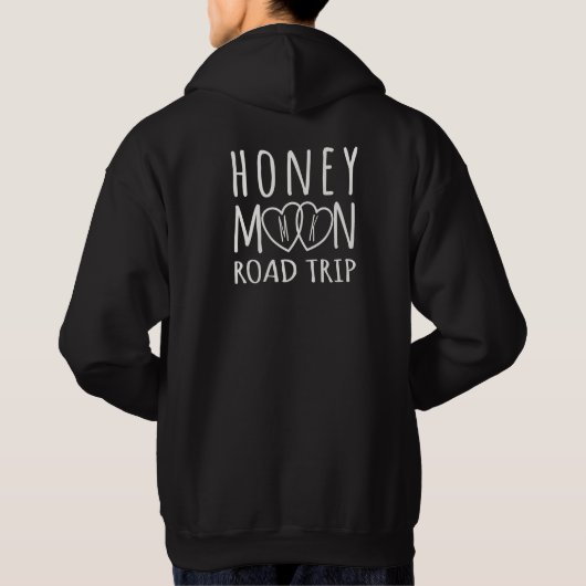 Monogrammed Honeymoon Road Trip Pas getrouwd Manne Hoodie (Achterkant)