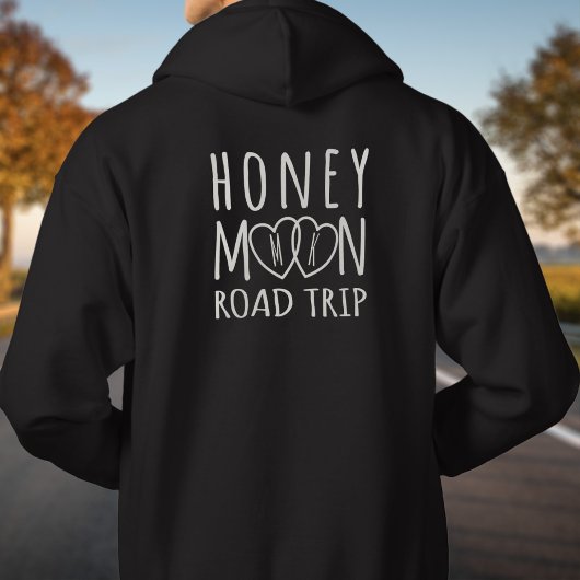 Monogrammed Honeymoon Road Trip Pas getrouwd Manne Hoodie