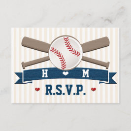 MONOGRAMMED HONKBAL BRUILOFT RESPONS KAARTEN RSVP KAARTJE