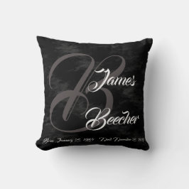 Monogrammed-hoofdkussen voor de dood in het gezin kussen