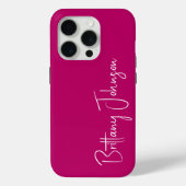 Monogrammed Hot Pink Case-Mate iPhone Case (Achterkant)