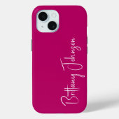 Monogrammed Hot Pink Case-Mate iPhone Case (Achterkant)