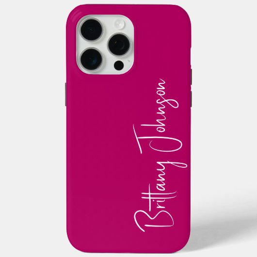 Monogrammed Hot Pink Case-Mate iPhone Case (Achterkant)
