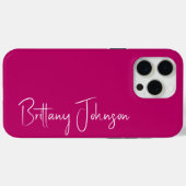 Monogrammed Hot Pink Case-Mate iPhone Case (Achterkant (horizontaal))
