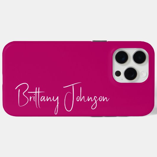 Monogrammed Hot Pink Case-Mate iPhone Case (Achterkant (horizontaal))