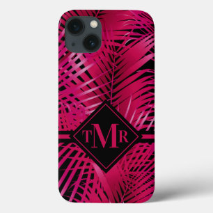 Monogrammed Hot Pink Palm Case-Mate iPhone Case