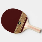 Monogrammed houten kleur strepen Maroon Tafeltennisbatje (Zijkant)