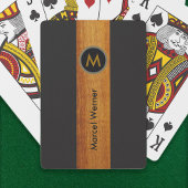 Monogrammed Houten Kleurenstreep op Zwart Speelkaarten