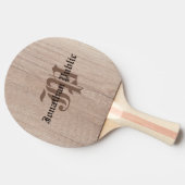 Monogrammed houten plank ziet oud manuscript eruit tafeltennisbatje (Zijkant)