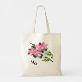 Monogrammed Hummingbird and Flower Canvas tas (Achterkant)