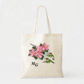 Monogrammed Hummingbird and Flower Canvas tas (Voorkant)