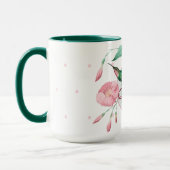 Monogrammed Hummingbird Pink Mint Floral DECOR Mok (Links)